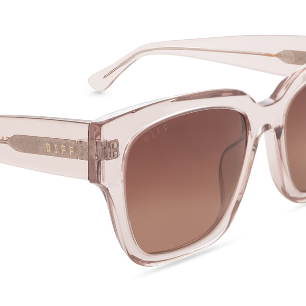 bella ii - light pink crystal + brown gradient sunglasses 2