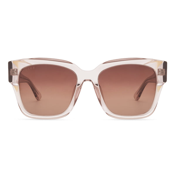 bella ii - light pink crystal + brown gradient sunglasses