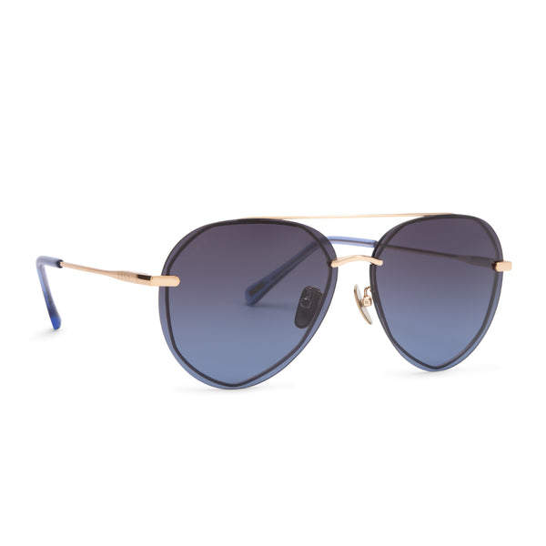 lenox - gold + blue gradient + polarized sunglasses 2