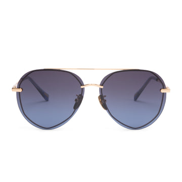 Lenox Aviator Sunglasses | Gold & Blue Gradient Polarized Lenses | DIFF ...