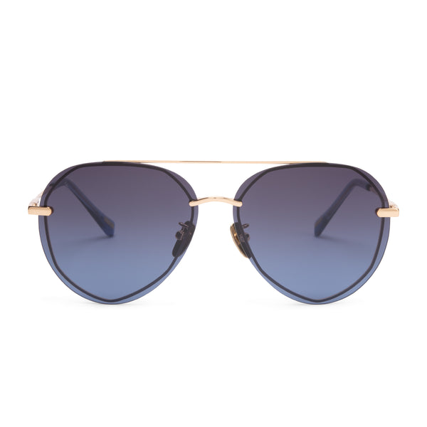 lenox - gold + blue gradient + polarized sunglasses