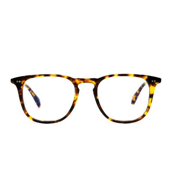Maxwell Square Glasses | Amber Tortoise & Blue Light Technology
