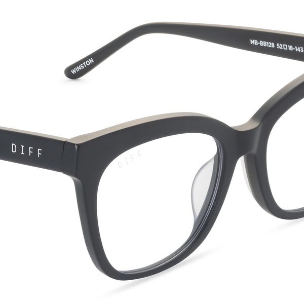 winston - matte black + blue light technology glasses 3