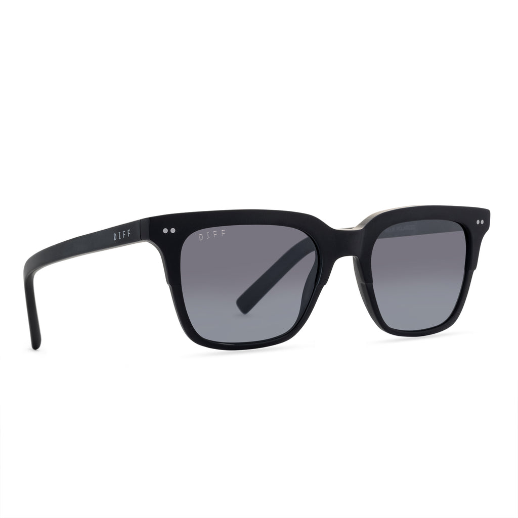 Billie Square Sunglasses | Matte Black & Gradient Polarized | DIFF Eyewear