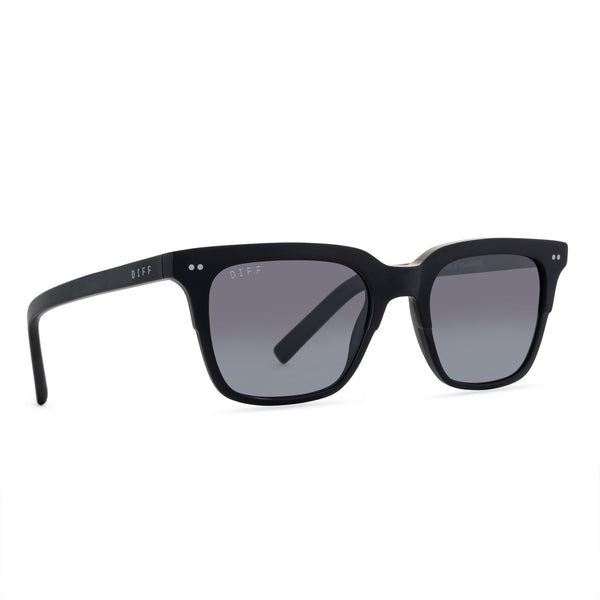 billie - matte black + blue gradient flash + polarized sunglasses 2