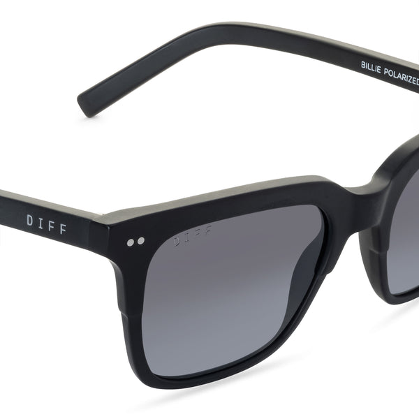 billie - matte black + blue gradient flash + polarized sunglasses 3
