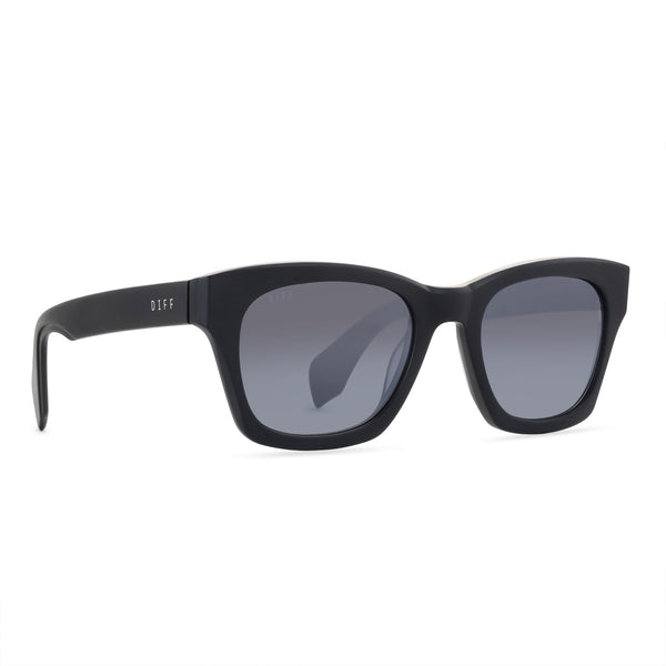 dean - matte black + blue gradient flash + polarized sunglasses 2
