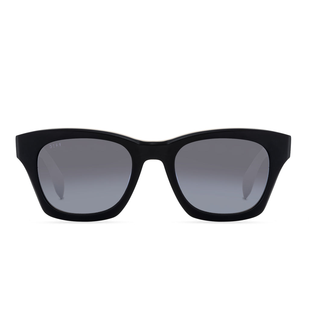 Dean Square Sunglasses | Matte Black & Blue Polarized | DIFF Eyewear