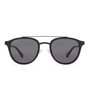 diff eyewear camden matte black grey polarized sunglasses front view