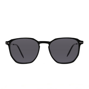 prescription sunglasses - NOEL - BLACK + CLEAR prescription sunglasses in polarized lens front