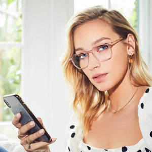 Noel Square Glasses | Rose Crystal | Diff Eyewear