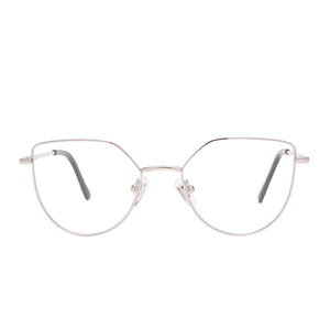 diff eyewear pixie silver with. blue light technology glasses front view