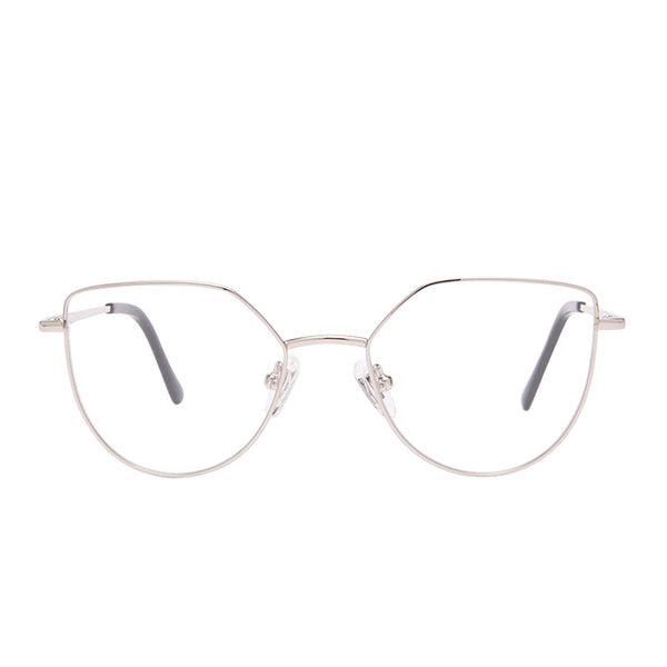 pixie - silver + blue light technology clear glasses