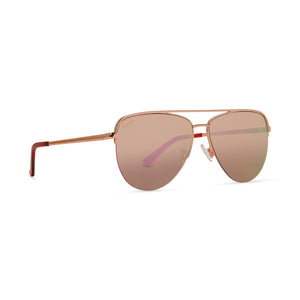 | Cherry & Tate Blossom Sunglasses DIFF Eyewear | Mirror Rose Gold Aviator