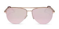 swatch for TATE - ROSE GOLD + CHERRY BLOSSOM MIRROR SUNGLASSES--sold out