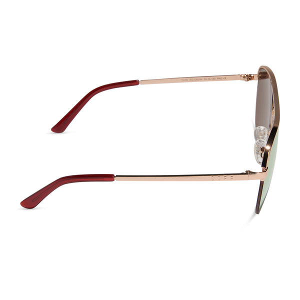 tate - rose gold + cherry blossom mirror sunglasses 4