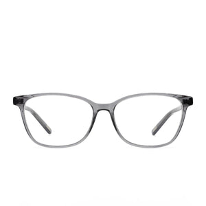 diff eyewear renee square glasses with a smoke frame and blue light technology lenses front view