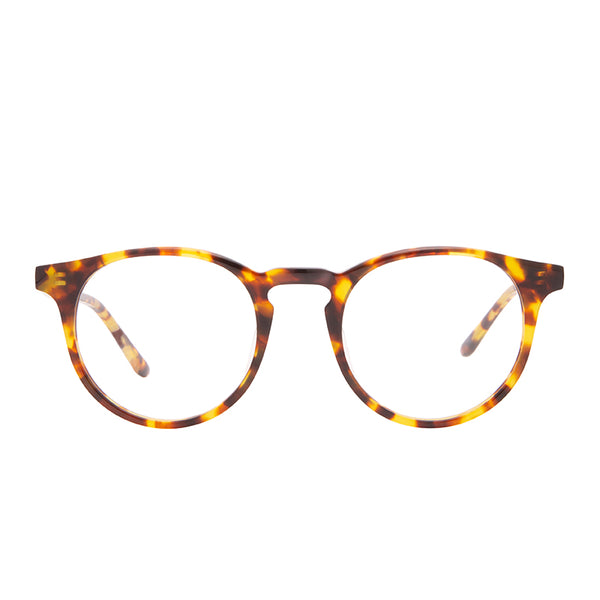 sawyer - amber tortoise + blue light technology clear glasses