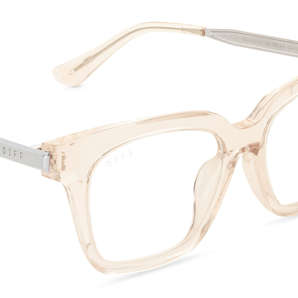 BELLA XS - SANDSTONE CRYSTAL + CLEAR GLASSES – DIFF Eyewear