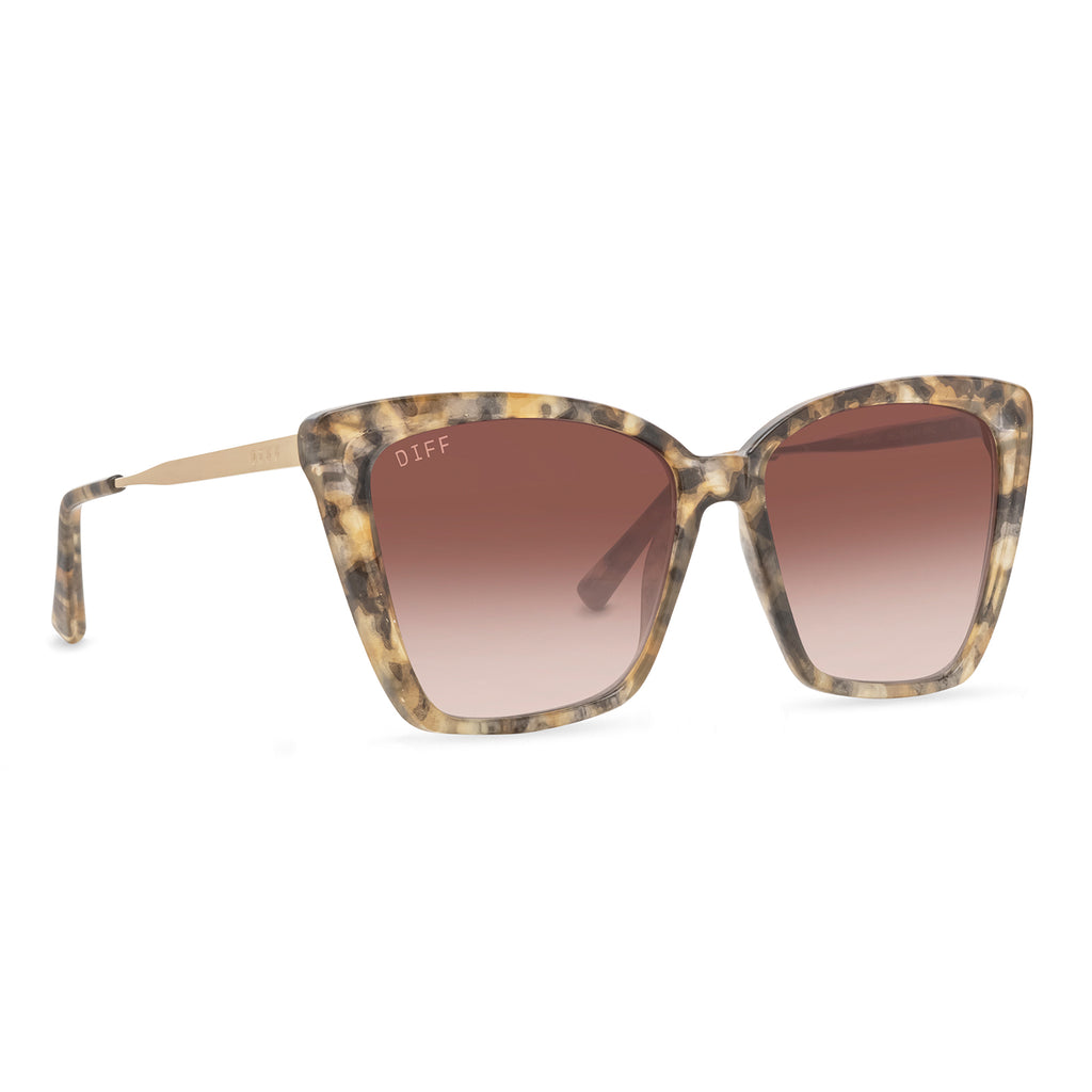Heidi Cat Eye Sunglasses Sea Tortoise & Brown Gradient Lenses DIFF