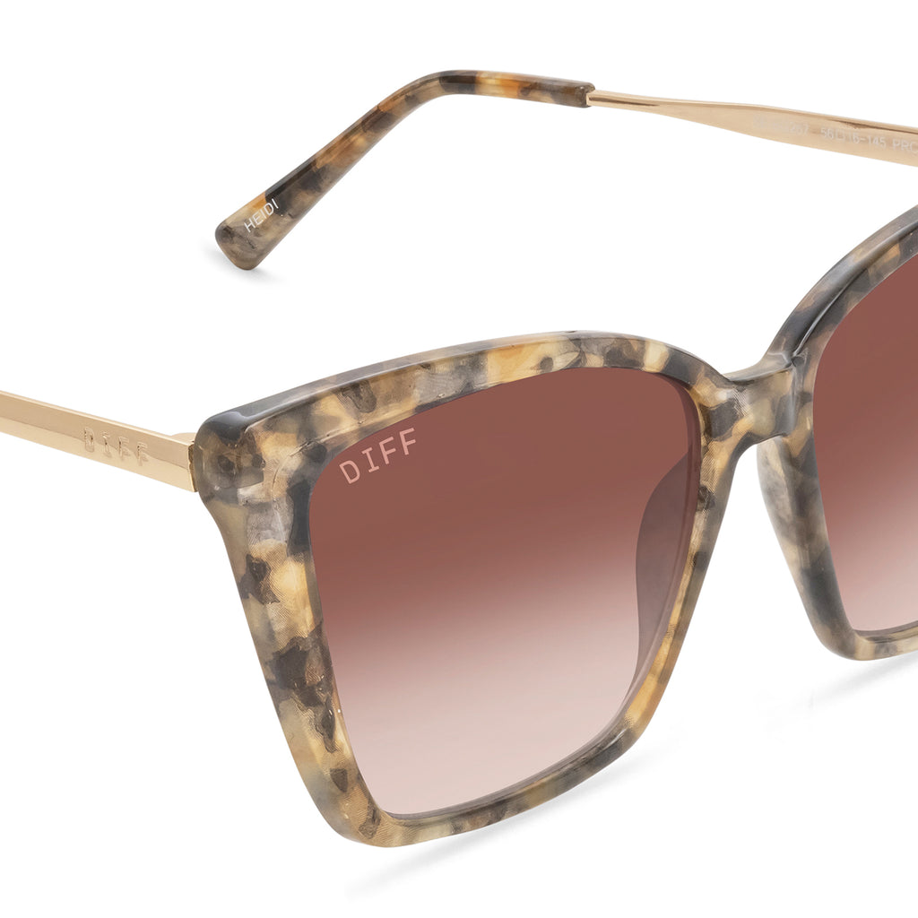 Heidi Cat Eye Sunglasses Sea Tortoise & Brown Gradient Lenses DIFF
