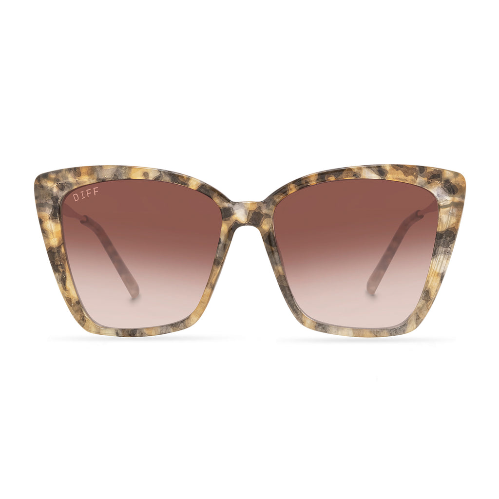 Heidi Cat Eye Sunglasses Sea Tortoise & Brown Gradient Lenses DIFF
