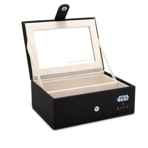 STAR WARS 2 PIECE VANITY CASE - BLACK OPEN THAT SAYS MAY THE FORCE BE WITH YOU