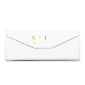 diff eyewear white folding case front view