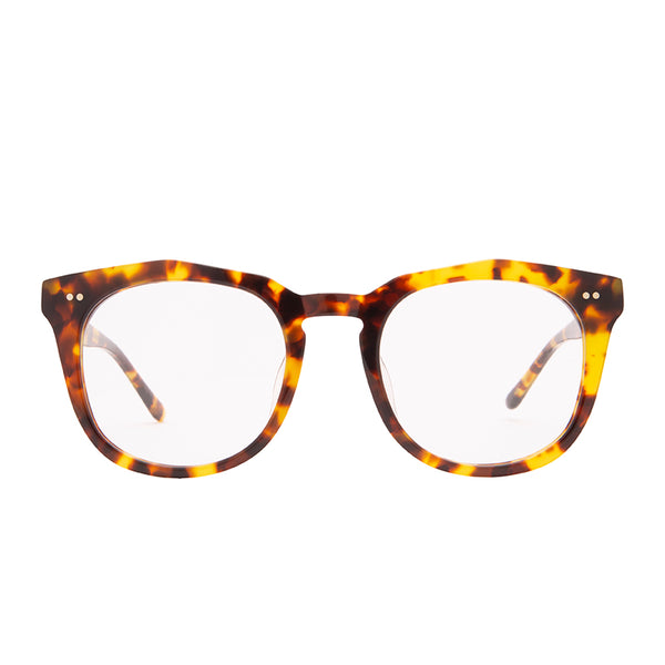 weston - amber tortoise + blue light technology clear glasses