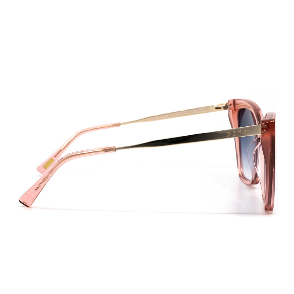 Becky II Light Pink Crystal Frames & Blue Gradient Lens DIFF Eyewear