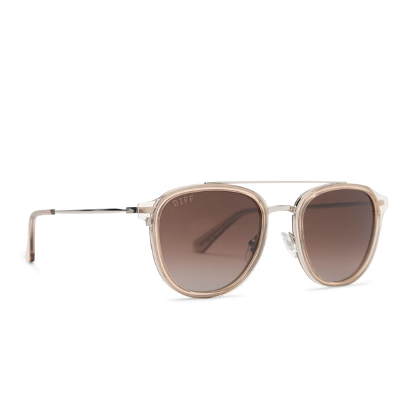 camden - vintage crystal + brown gradient polarized sunglasses 2
