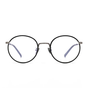 Daisy antique gunmetal wireframe blue light blocking glasses - front view