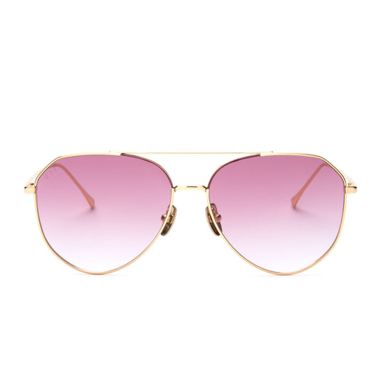 Dash Aviator Sunglasses | Gold & Rose Gradient Lenses | DIFF Eyewear