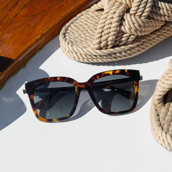bella - amber tortoise + steel gradient + polarized sunglasses 7