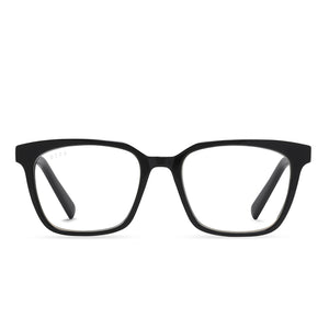 diff eyewear alex square glasses with an black frame and Prescription lenses front view
