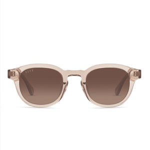 diff eyewear arlo xl with vintage crystal brown frame and brown gradient lens sunglasses front view