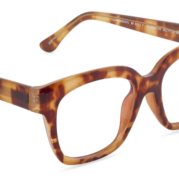 ava - solstice tortoise + blue light technology glasses 3