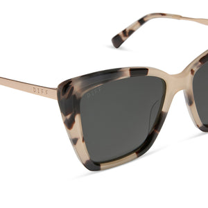 BECKY II - CREAM TORTOISE + GREY POLARIZED SUNGLASSES – DIFF Eyewear