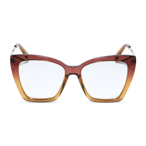 diff eyewear becky iv xs cat eye glasses with a clayton acetate frame and prescription lenses front view