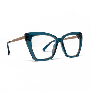 BECKY IV XS - DEEP AQUA + CLEAR GLASSES