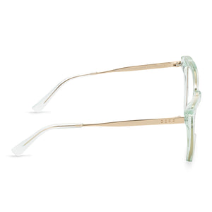 BECKY IV XS - SOFT LAGOON CRYSTAL + CLEAR GLASSES
