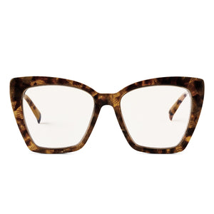 diff eyewear becky iv xs cateye glasses with a toasted coconut frame and prescription lenses front view