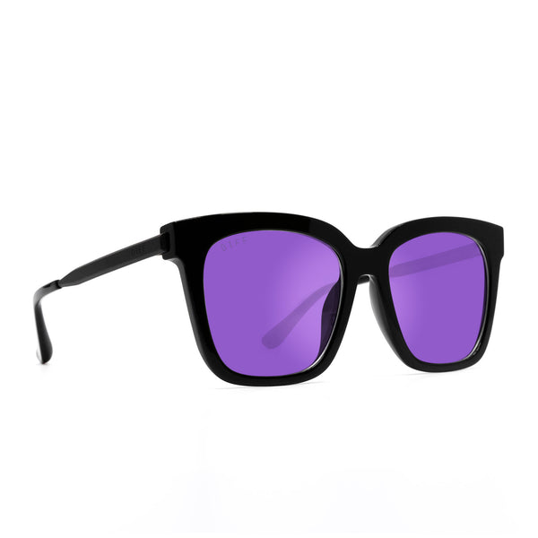bella - black + purple mirror sunglasses 2