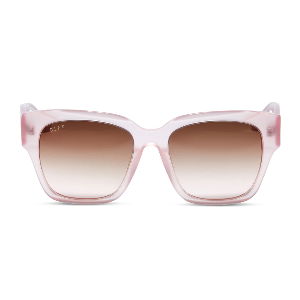 Bella II Square Sunglasses | Rose Tea Pink & Taupe Rose Gradient | DIFF ...