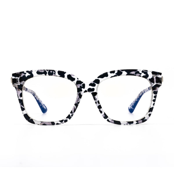 bella xs - clear leopard + prescription glasses