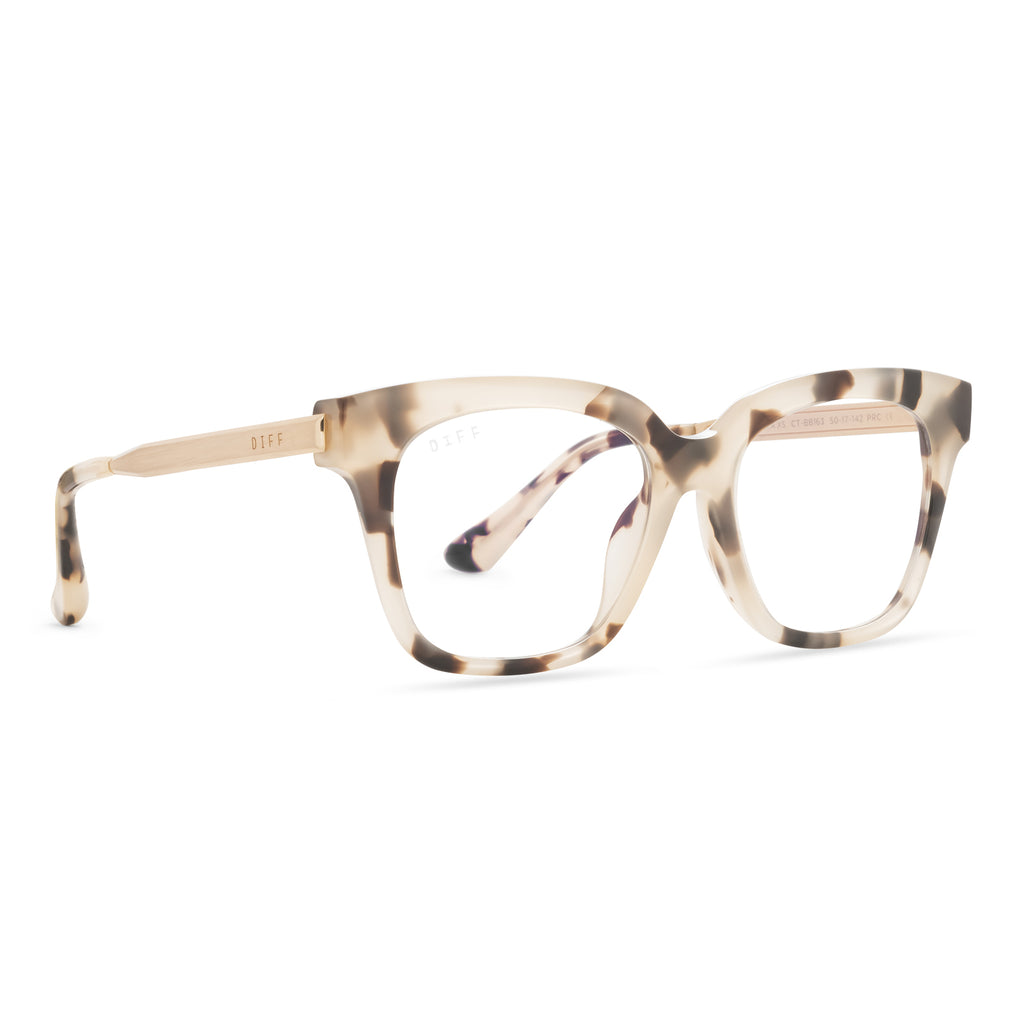 Bella XS Square Prescription Glasses | Cream Tortoise | Diff Eyewear