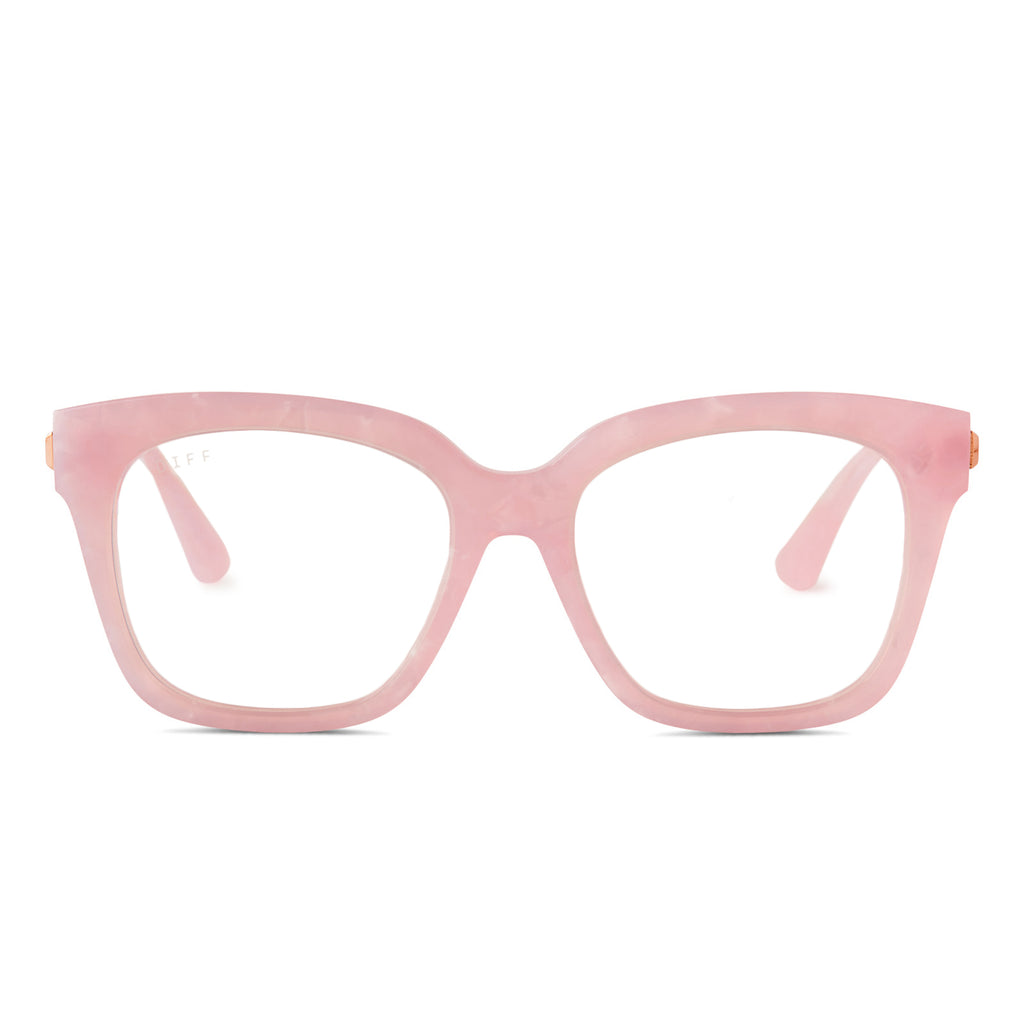 Bella XS Square Glasses, Geo Pink & Clear