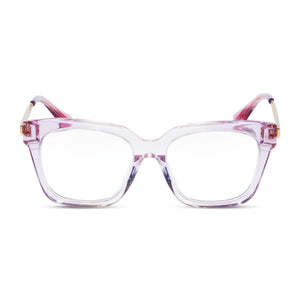 diff eyewear bella xs square glasses with a rose ombre acetate frame and prescription lenses front view