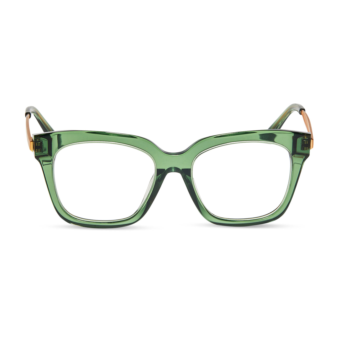 Bella XS Square Glasses Sage Crystal & Clear DIFF Eyewear