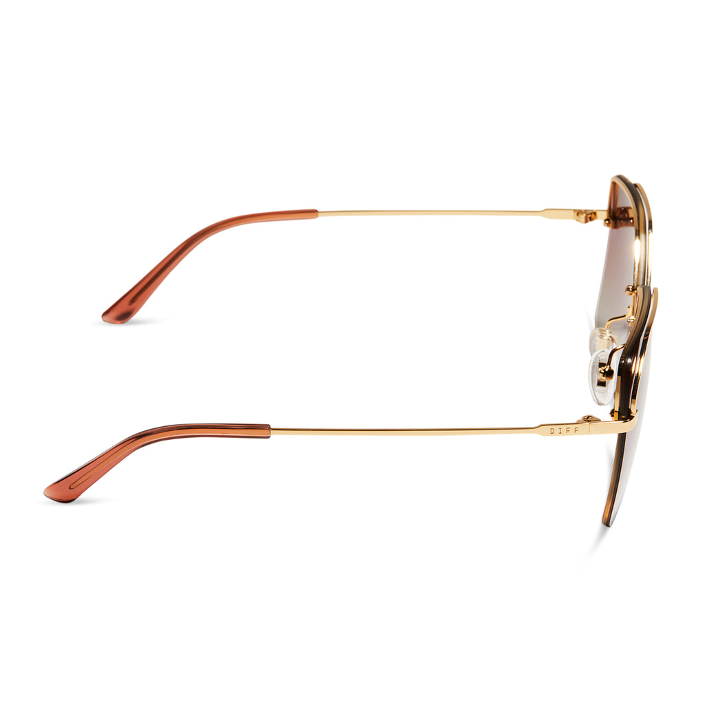 Bree Square Sunglasses | Gold & Dusk Gradient | DIFF Eyewear